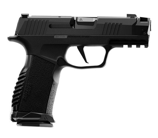 Sig P365 X-Macro handgun with enhanced base pad.